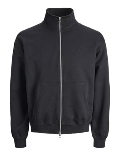 JACK & JONES Sweat High Neck Jcoscope-Felpa con Zip a Collo Alto, Nero, XL Uomo