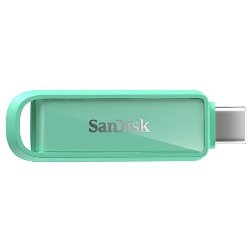 SanDisk Phone Drive with USB Type-C 256 Go (pour Les Smartphones, tablettes et Ordinateurs, Jusqu’à 150 Mo/s, Sauvegardez automatiquement, récupération des données) - Le Vert Mousse