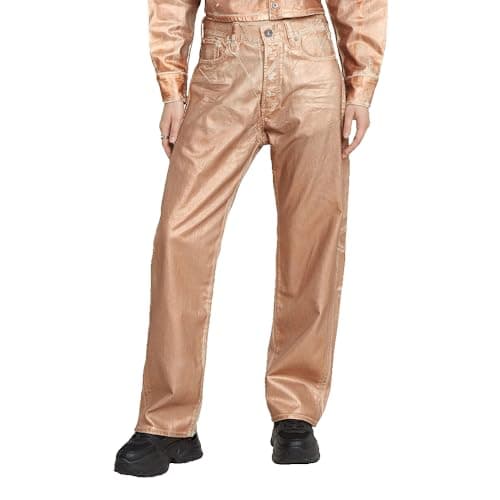 G-STAR Para Mujer Jeans Bowey 3D Boyfriend, Rosa (Shiny Peach Metal Coating D25372-D551-H088), 31W / 32L
