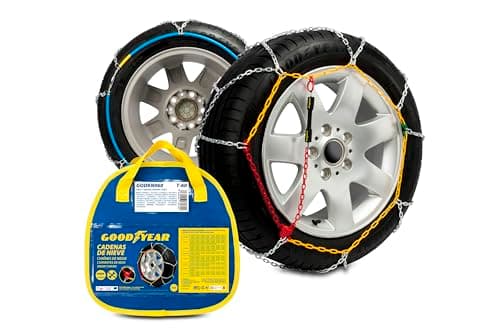 Goodyear Jeu de 2 Chaînes à Neige en Métal de 9 mm pour Voiture Taille 60 avec Tendeur Automatique Goodyear