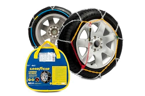 Goodyear Jeu de 2 Chaînes à Neige en Métal de 9 mm pour Voiture Taille 120 avec Tendeur Automatique Goodyear